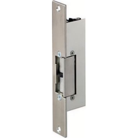 Gache électrique à encastrer 12V réversible 107 mm à émission et micro contact Beugnot 500
