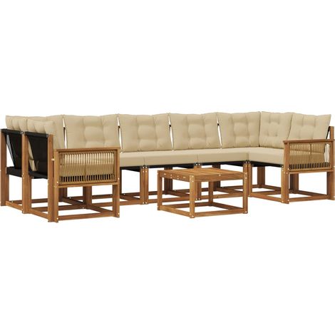 Ensemble de canapés d'extérieur 8 pcs Naturel et Beige vidaXL