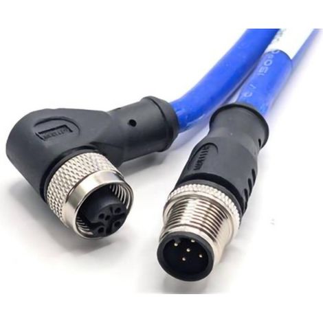 Mueller Electric C5AD82M005 Connettore per sensore o attuatore M12 Spina dritta, Presa multipla angolata 5 m Numero di