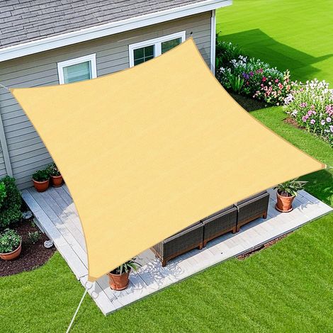 Vela de sombra rectangular de 3x5, ideal para patios, jardines y terrazas. (1/5)