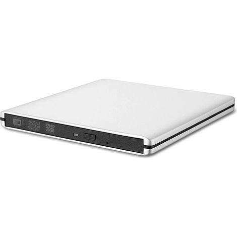 Lecteur optique externe ultra-mince avec graveur CD/DVD, interface USB 3.0, construction en alliage d'aluminium, prend en charge les CD+/-RW et DVD+/-RW. (1/5)