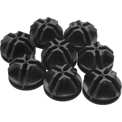 Connecteurs carrés en plastique pour étagères de rangement modulaires et grilles métalliques, lot de 8 (noir) (1/4)