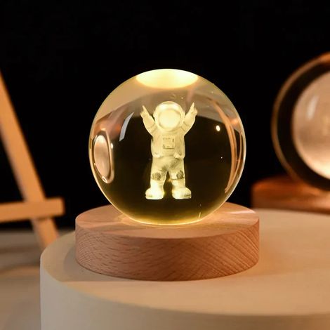 Boule de cristal 3D de 6 cm, gravée au laser, décoration de bureau pour la maison (1/2)