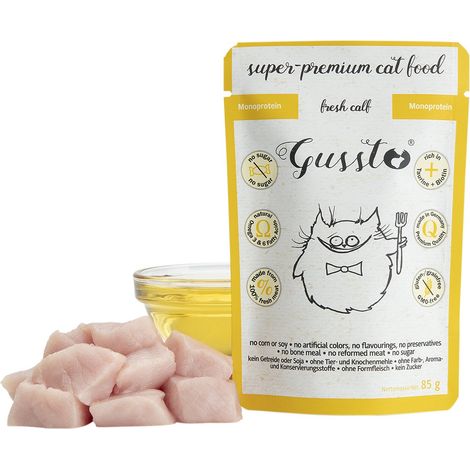 Gussto Cat  Fresco  Sobre de 85 g - Ternera fresca  Ternera 85 g