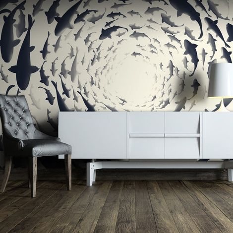 Papier Peint "Fish Swirl" 210 x 300 cm (1/2)