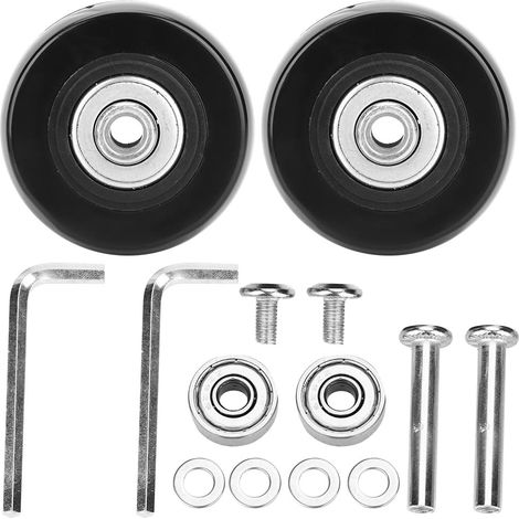 Roues De Valise En PU - Axe De Remplacement OD 46mm - Pour Réparation Bagages - Lot De 2 Pièces (1/5)