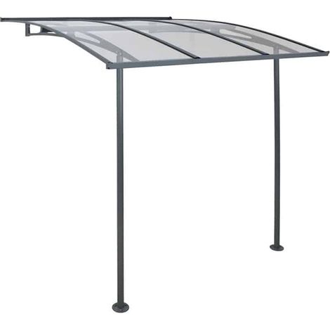 Patio Cover Vega Door Awning Canopy 2000 Clear - Acrylic - L200.5 x W199.6 x H261 cm - Grey