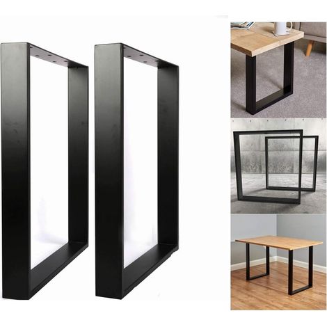 Jeu de 2 PIEDS de TABLE en "CARRE" Couleur: Noir