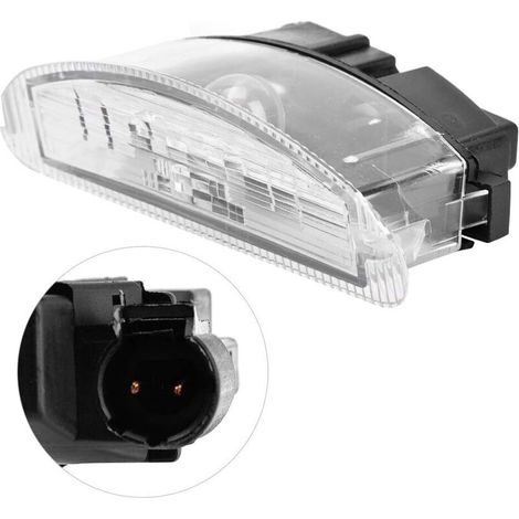 Lentille Plaque Immatriculation - Pour Renault Clio II 1998-2005 - Compatible OE 7700410754 - Transparente - ABS - Unité