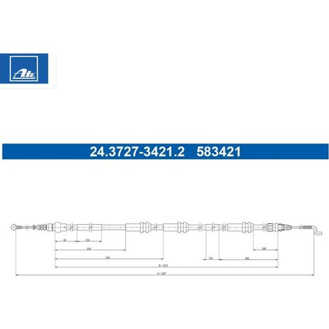 Tirette à câble, frein de stationnement ATE 24.3727-3421.2 VW 7E0 609 701 F