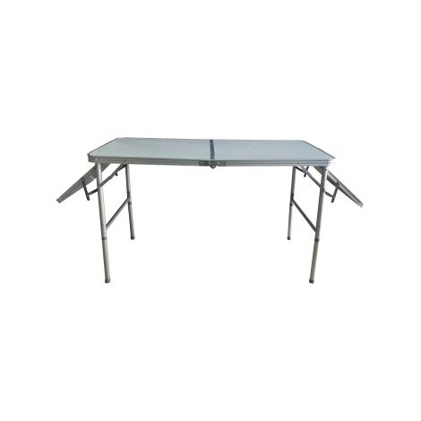 Midland – Table pliante extensible 4 couverts – Dimensions 120 x 60 cm – Pieds réglables 40/70 cm – Sac de transport inclus (1/3)