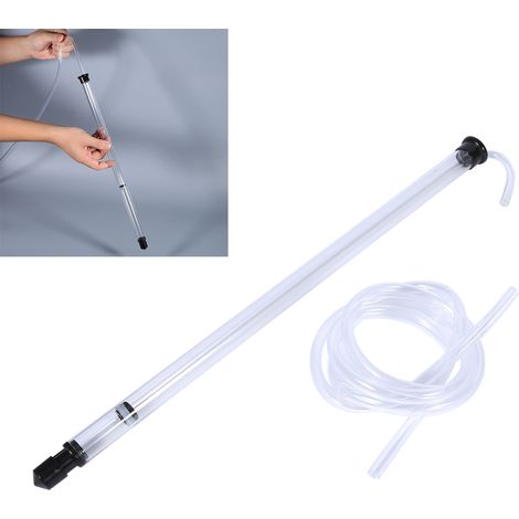 Sistema de llenado con sifón automático, transparente y negro, para vino y cerveza, cubo con manguera de plástico (44 cm, 1,3 m). (1/5)