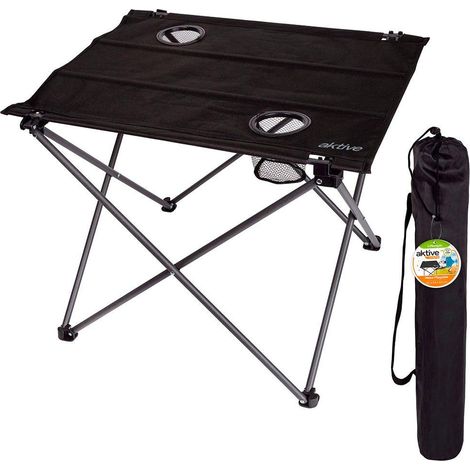 Aktive Klappbare Camping Tisch Schwarz Robust und Leicht (1/3)