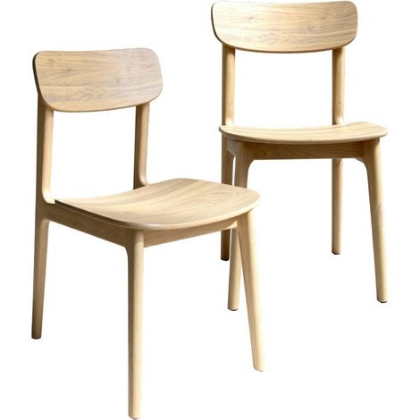 Chaise en bois de chêne Elric (lot de 2) (1/5)