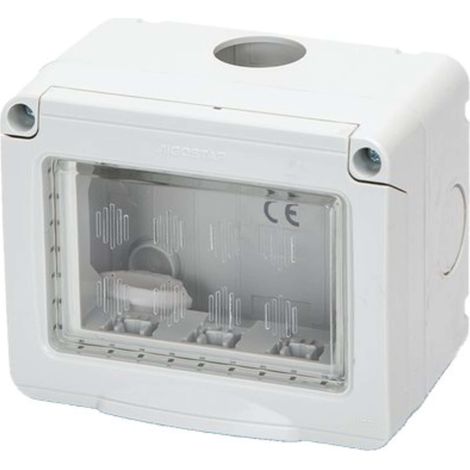 INVOLUCRO A PARETE + PORTELLA IP55  - POSTI 3 MM 101X83 H.MM 65 X ABM - 6 pezzi