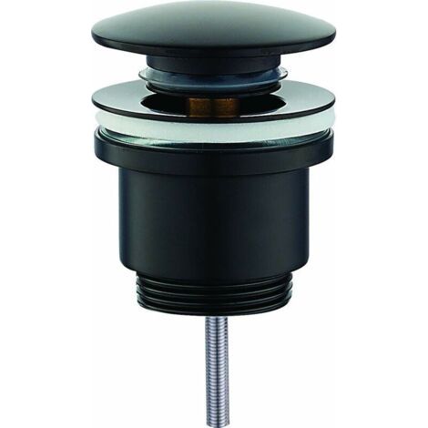 royaluxe-Vidage clic-clac ronde, noir mat – G1¼ universel, laiton haute qualité sans trop-plein, pour évier, bidet céramique, acrylique