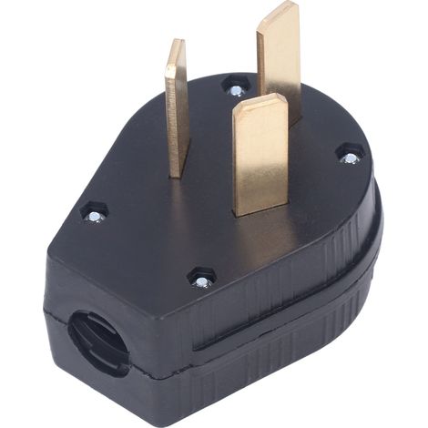 Fiche mâle droite industrielle 3 broches 50A 125V/250V contacts laiton norme US NEMA 10-50P (1/5)