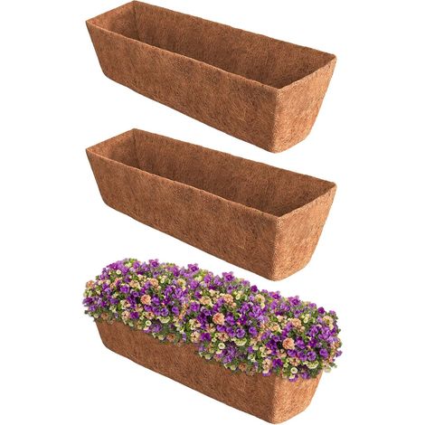 Lot de 3 doublures en fibre de coco 100 % naturelle de 76,2 cm pour jardinières, paniers métalliques, légumes, fleurs, plantes d'intérieur et d'extérieur (1/5)