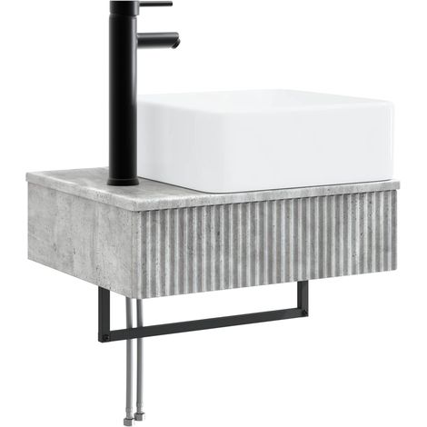 vidaXL Wall-Mounted Wash Basin Concrete Grey 50 x 41 x 39 cm