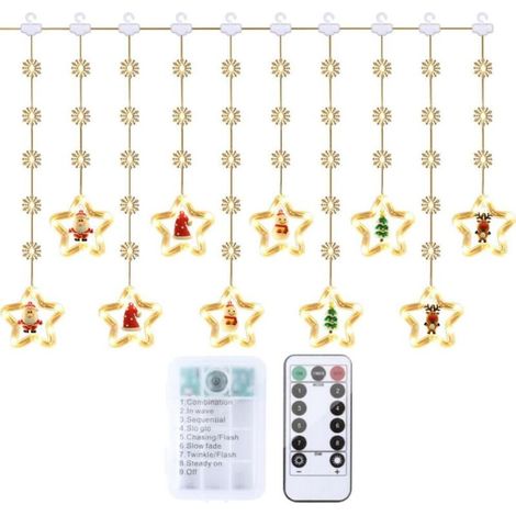 Weihnachtsbeleuchtung, 50 LEDs, 3 m lange, wasserdichte USB-Lichterkette mit 8 Beleuchtungsmodi für Weihnachten, Fenster, Partys, Terrassen, Patios und Gärten (Mo-Crezuo)