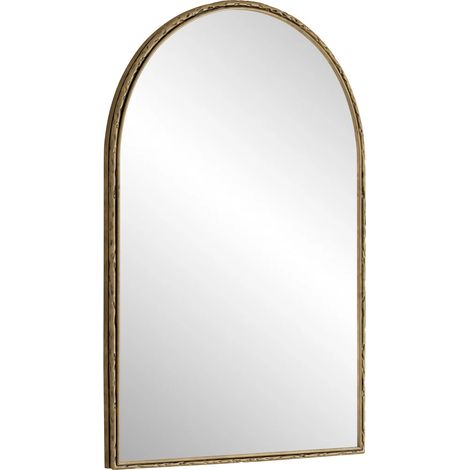 Miroir mural à arc en métal doré pour salle de bain, coiffeuse ou décoration murale (1/5)