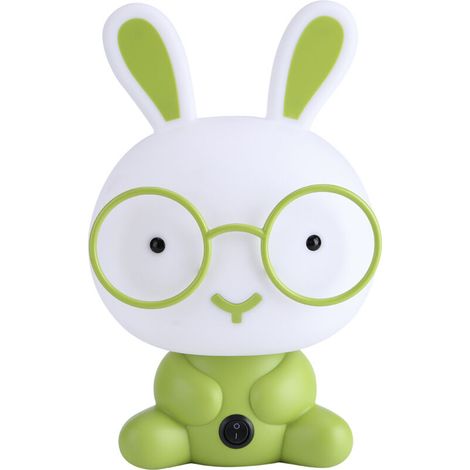 Lampe de chevet/veilleuse en forme de lapin ACKERMAN mignon, pour table ou bureau, chambre à coucher (vert), décoration intérieure, cadeau (1/2)