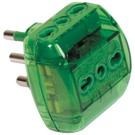 Fme 82.180-0065 adattatore multiplo trasparente da 16A+T 3 prese bipasso