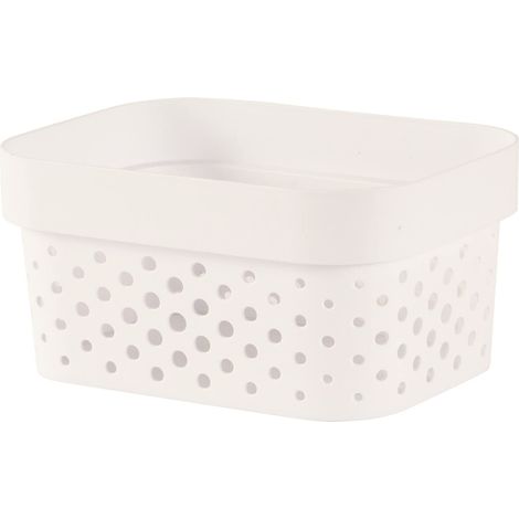 Curver Cesta Infinity Dots Xs 1,4 l reciclaje, blanco, 100% material reciclado, 17 x 12,6 x 8,4 cm
