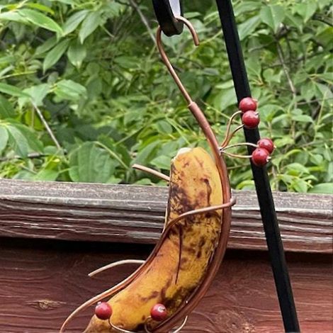 Bananenförmige Schmetterlingshängematte, hängender Schmetterlingsfutterspender für den Außenbereich, Gartendekoration und Schmetterlingsanlockmittel (3-teilig) (1/5)
