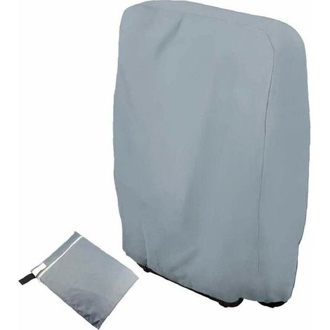 Couvre chaise pliante Housse de siège de jardin extérieur cache-poussière étanche à l'eau pour Jardinet Meubles Gris (1/5)