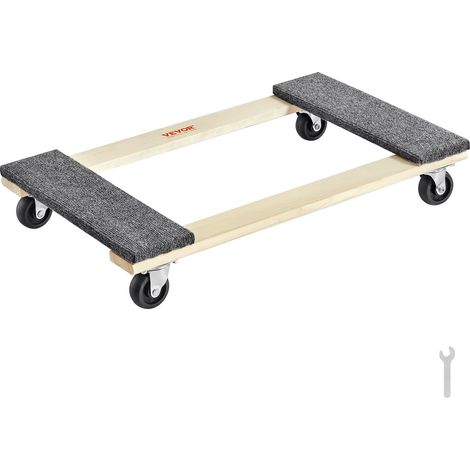 VEVOR Carrello per mobili, capacità di carico 1000 libbre, 18" x 30", 4 x 3" rotelle girevoli in PP, Carrello per mobili in legno duro per carichi pesanti, Carrello traslochi, Carrello mobili ruote (1/5)