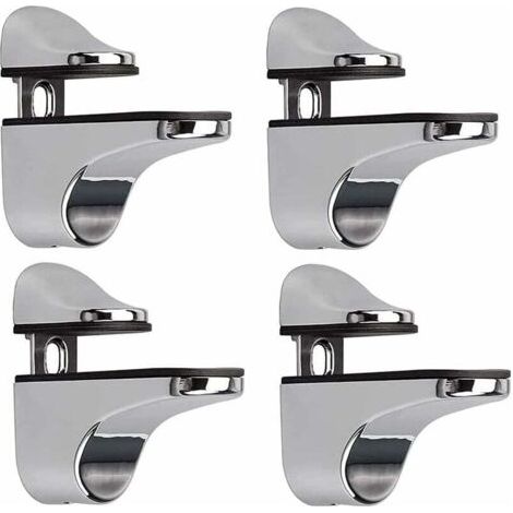 Support D'étagère en Verre Réglable, 4 Pcs Support D'étagère en Verre, Pince en Verre à Fixation Murale, Support pour Étagères en Verre, pour Tablette Verre