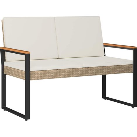 Maison Exclusive - Panchina da esterno Beige e Bianco Crema 107 x 61 x 80 cm