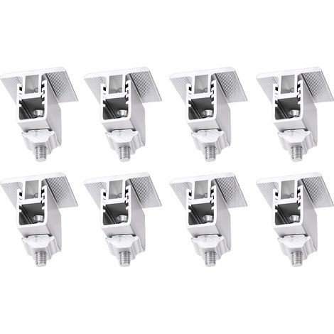 Set mit 8 verstellbaren Aluminium-Zentralklemmen für Solarmodule, 30–40 mm (1/5)