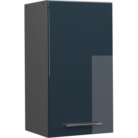 Küchenschränke Fame-Line, Dunkelblau Hochglanz, 40 cm, Vicco