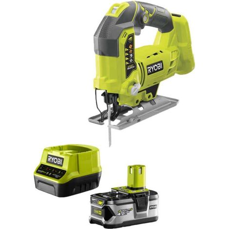 RYOBI 18 V OnePlus OnePlus R18JS-0 pacco puzzle a pendolo - 1 batteria 18V OnePlus 4.0Ah LithiumPlus - 1 caricabatterie