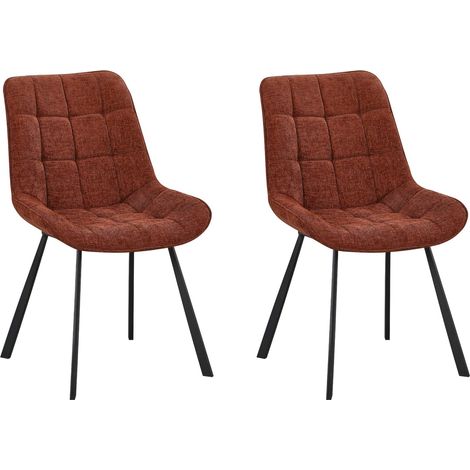 Pack 2 Sillas de Comedor Nami, Sillas de Salón, Color Marrón Patas Metal 53x86x63 cm
