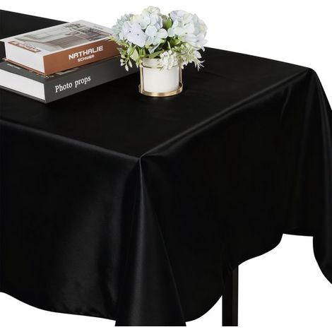 Rechteckige Satintischdecke 2er-Pack 145 cm x 259 cm Rechteckige Polyestertischdecke Weich und knitterfrei Glatter Stoff Waschbar Geeignet für (1/5)