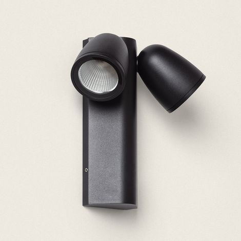 Aplique de Pared Exterior LED 12W Aluminio Abel Dos Focos  Negro