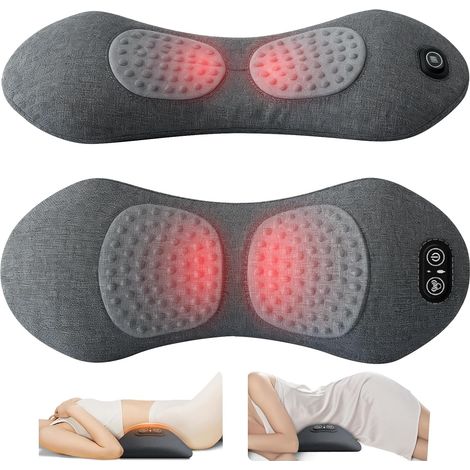 Appareil de massage dorsal 3 en 1, massage du dos, masseur lombaire électrique, masseur dorsal avec traction, vibrations et chaleur, masseur intelligent