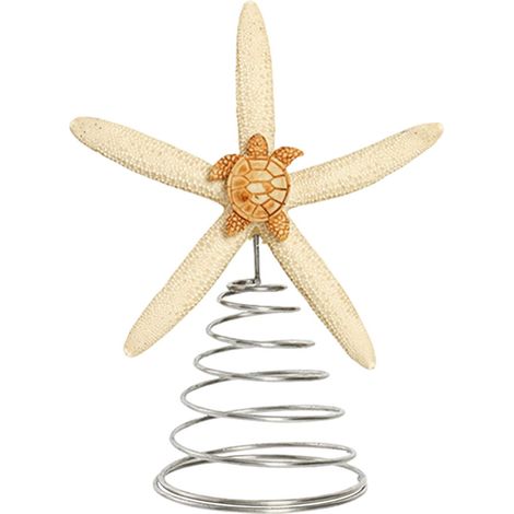 Starfish - Christmas Tree Topper - Resin - Beach Theme - Indoor Outdoor Decor - 17.5 x 17.5 x 25.5 cm - 1 Piece (1/5)