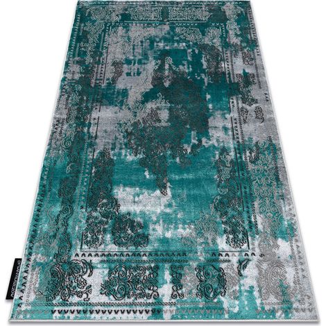 Modern DE LUXE Teppich 6827 Abstraktion, vintage - Strukturell grün / grau green 240x330 cm