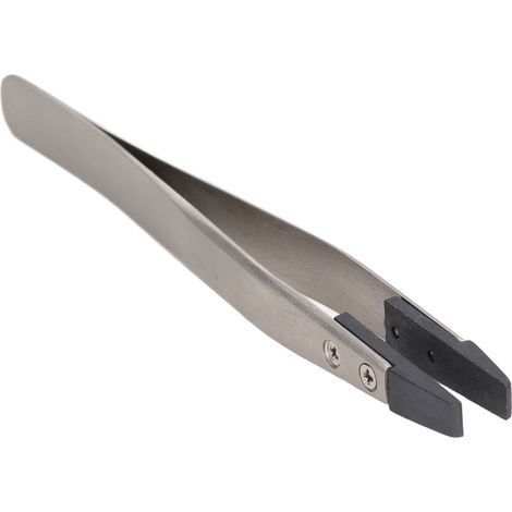 Pince en plastique fibres de carbone avec tête interchangeable plate antistatique sablée mate pour électronique (1/3)