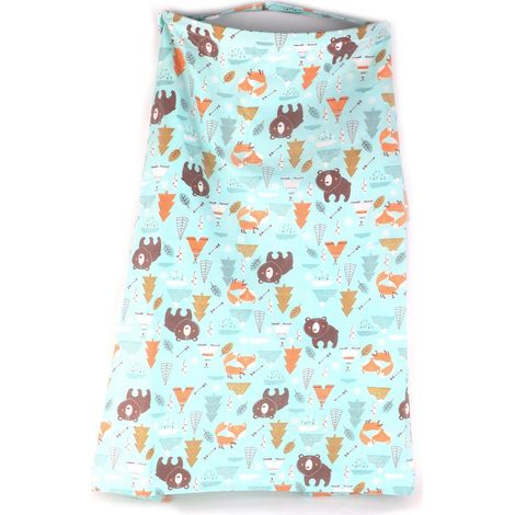 Tablier d'allaitement respirant, couverture de confidentialité pour bébé avec bretelles élastiques bleu (1/5)
