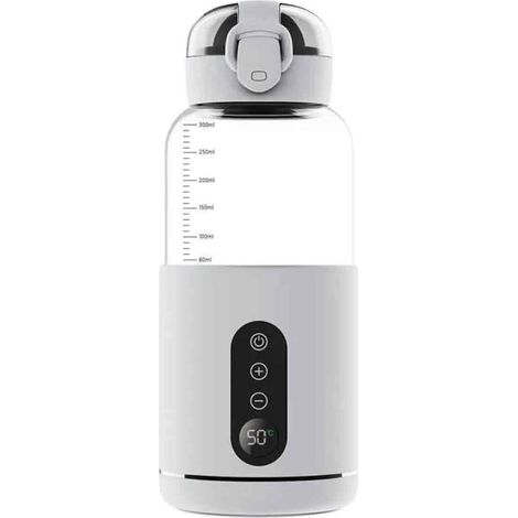 Calientabiberones portátil e inalámbrico, capacidad de 300 ml, batería de 5200 mAh, pantalla LED, para viajes y coche. (1/5)