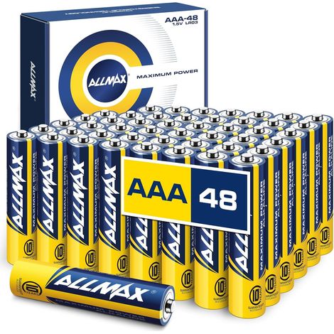 Piles Alcalines Allmax AAA Micro (LR03) à Puissance maximale (48 pièces) – Durée de Vie Ultra Longue : 10 Ans, étanche, adaptée aux appareils – alimentée par la Technologie EnergyCircle (1,5 V). (1/5)