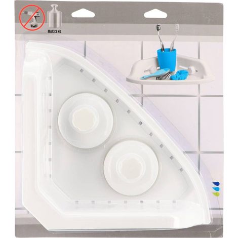 Estante esquinero pp con ventosas - blanco - Tendance