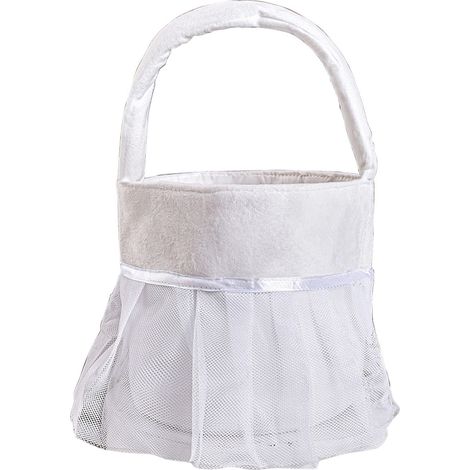 Panier De Pâques - Sac En Molleton Pour Bonbons Et Cadeaux - 23 X 22 5 X 2 Cm - Blanc - 1 Pièce (1/5)