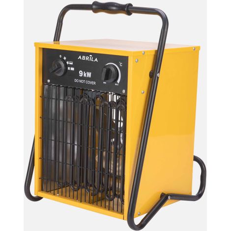 Fabrilamp Termoventilador Industrial Acero Inoxidable COPAN 9000W Amarillo Trifásico 400V – Termostato Regulable, Seguridad, Asa Robusta – 51,5x35,5x33 cm