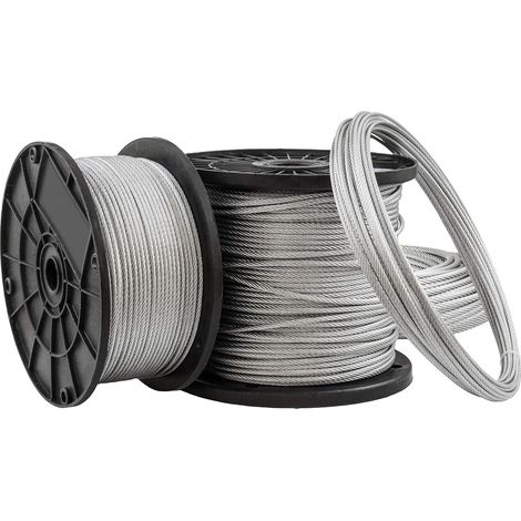 Câble acier zingué 2mm 100m DIN 3055 robuste pour clôturage marin et bricolage usage professionnel (1/5)